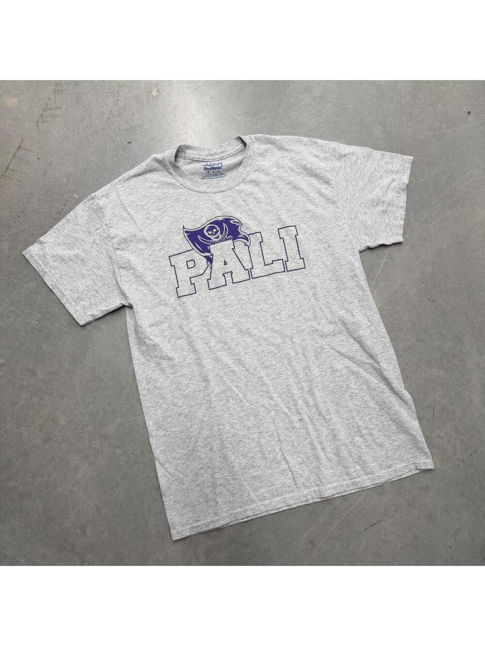 2000s Graphic 'PALI' Pirates Gray and Purple Tee Sized Medium